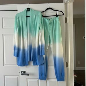 Boston Proper Lightweight Jogger Set Cardigan Size Small Bottoms XS